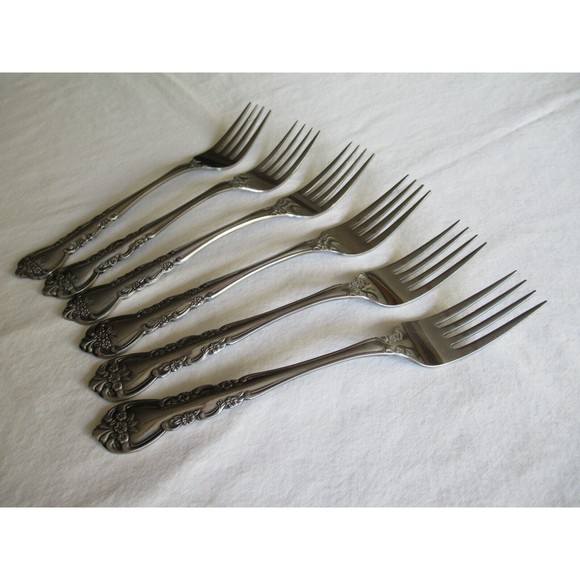 Roberts Rogers Co Korea & Taiwan DELIGHT Stainless Lot of 6x Dinner Forks 6.9" - Picture 7 of 10